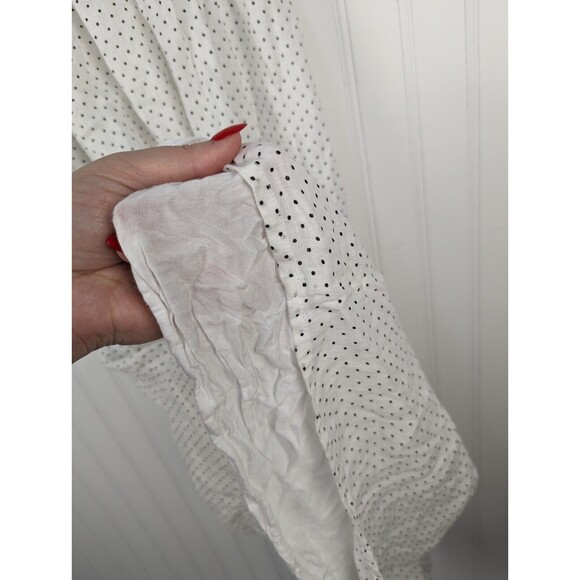 Faithfull the Brand linen White Midi Dress polka dot size 6 - Picture 14 of 14